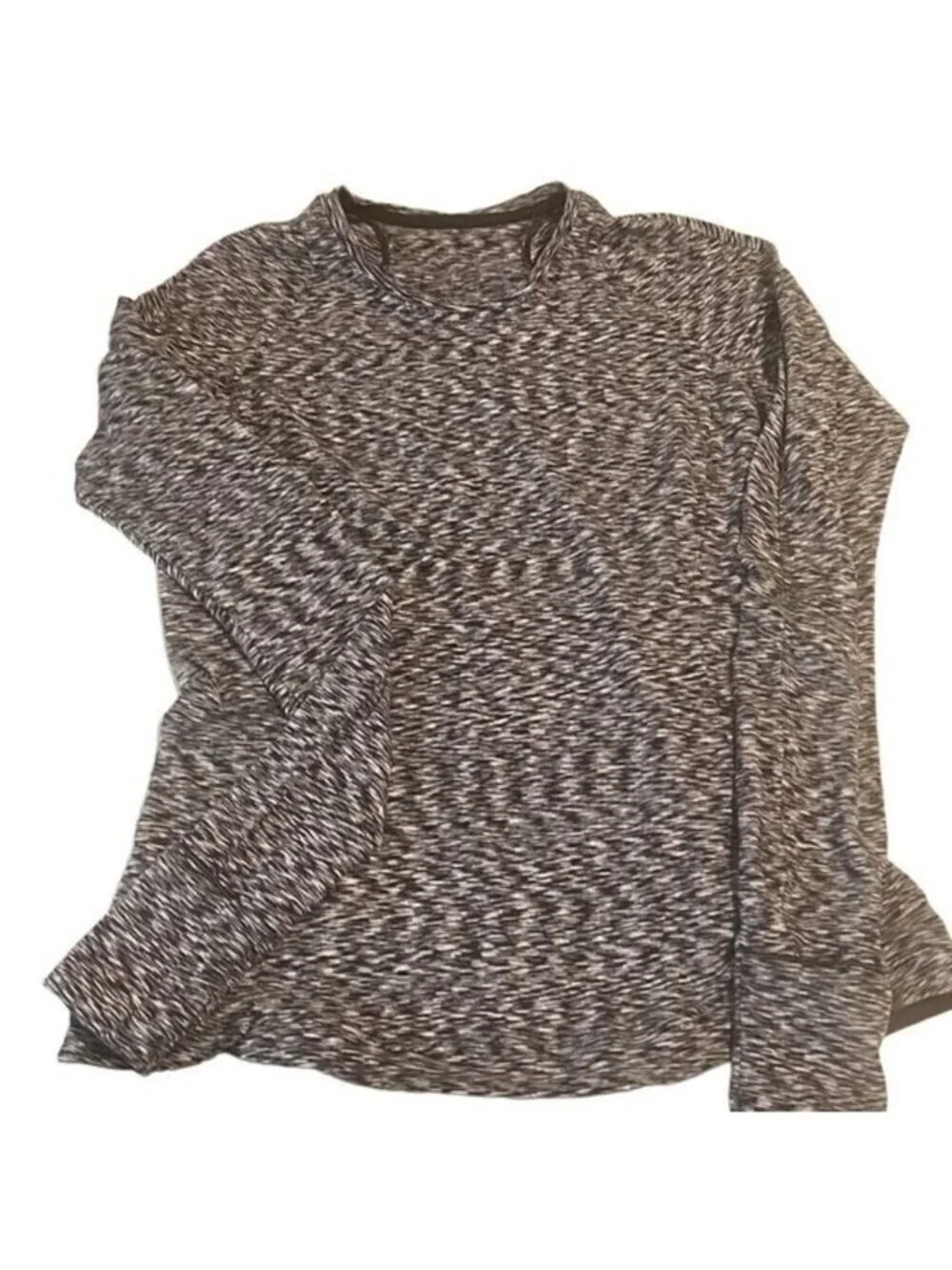 Lululemon Black White Gray‎ Runderful Long Sleeve Pullover Running Top Size 10
